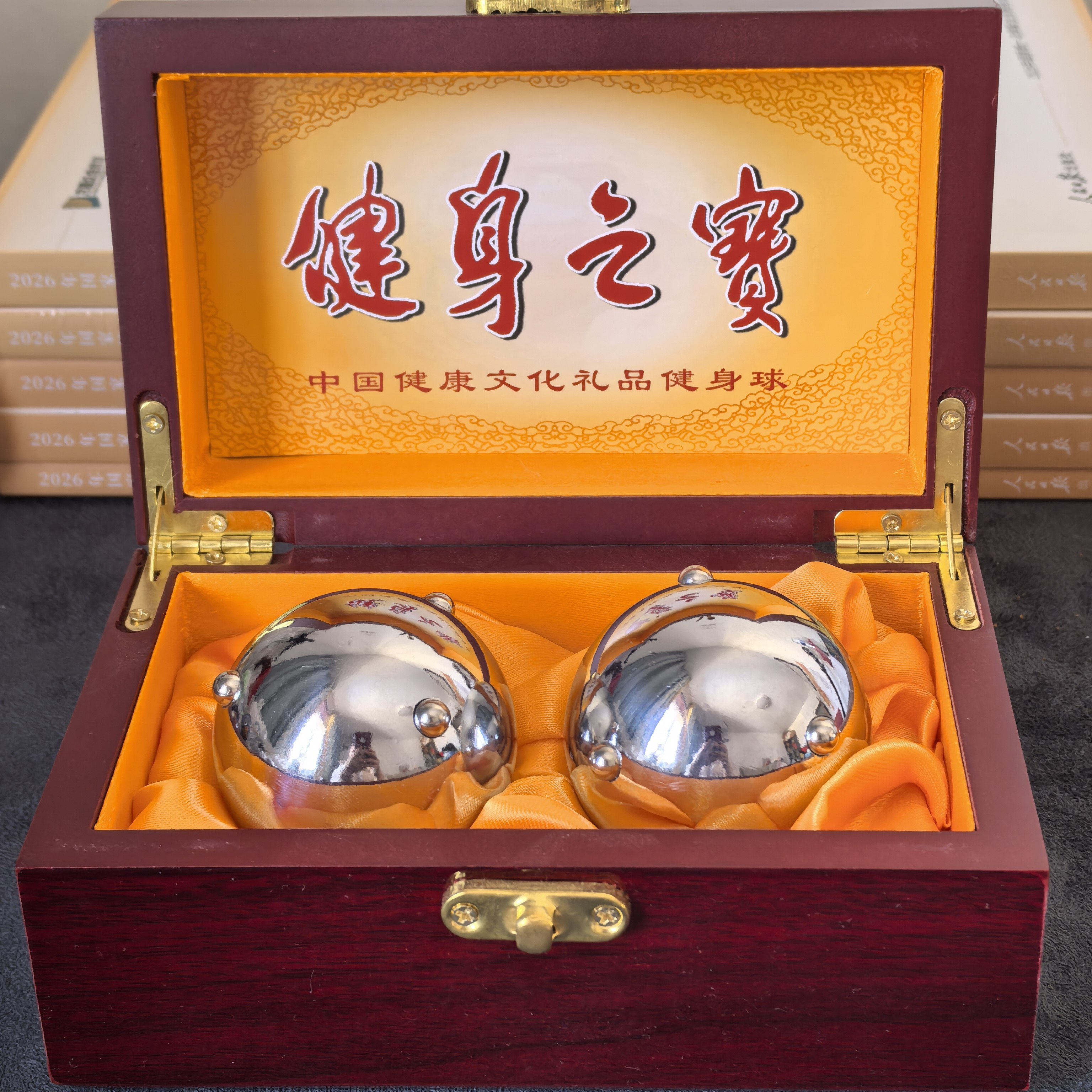 保定铁球健身球老年人保健球按摩锻炼鼠标手握空心铃音健脑球实心