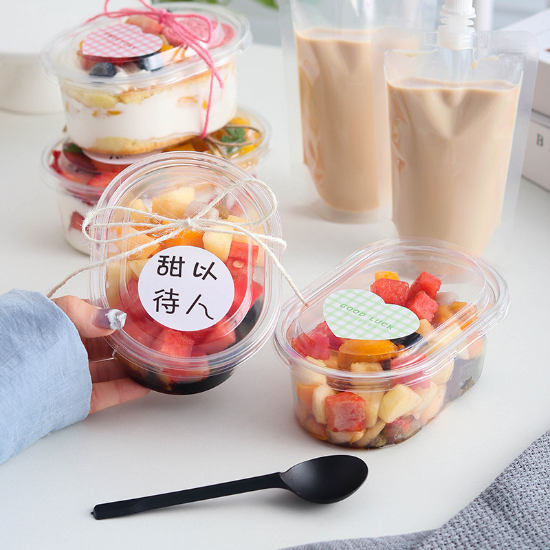 水果捞打包盒一次性加厚饱饱碗甜品烘焙烧仙草芋圆冰粉塑料包装盒_虎窝淘
