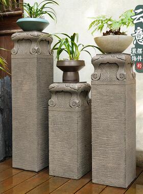 新中式招财禅意祥云展示柱