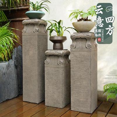新中式招财禅意祥云展示柱