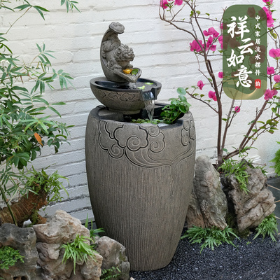 户外流水厂家鱼池水缸中式貔貅