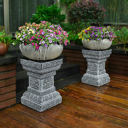 人造石墩子花盆底座户外门口摆件