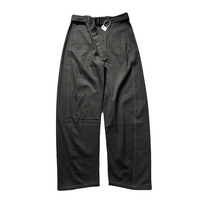 thumbnail for Twisted Belt I795 Ribbon Twist Seam Scimitar Pants Black Blue-Gray Jeans Men's Autumn and Winter