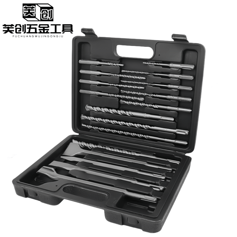 芙创17件PC套装园柄凿子钻头