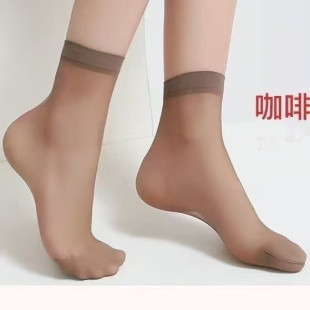 超薄短袜透明天鹅绒夏短丝袜女弹力隐形袜子女短筒对对袜