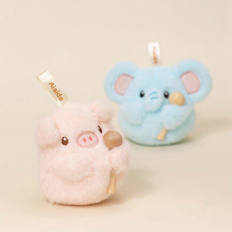 正版木鱼敲敲动物卡通毛绒挂件炸虾马年造型包包钥匙扣装饰抱枕