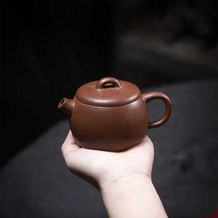 汉瓦 三秒出汤 原矿手工紫砂壶 黄龙山朱泥 泡茶壶 缶韵