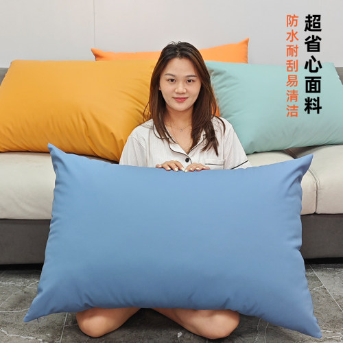 仿牛皮抱枕橙色轻奢客厅沙发靠枕