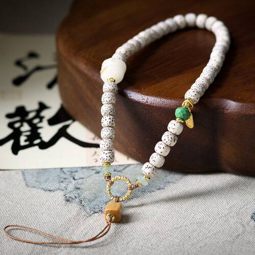 手工编织星月菩提子手机链佛系挂绳防丢中国风挂饰短款手腕挂件