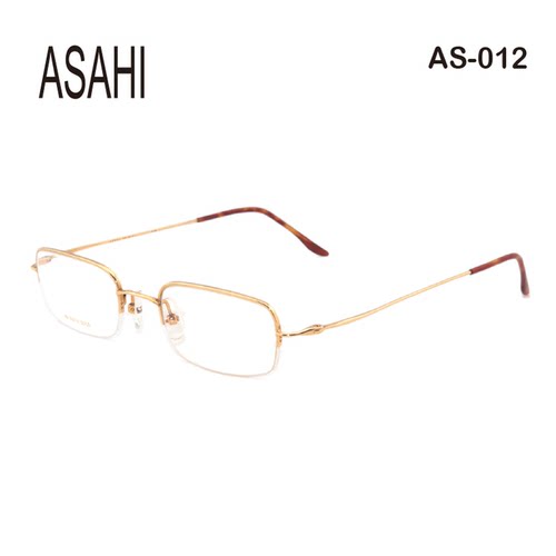正品行货asahi朝日18k金眼镜架