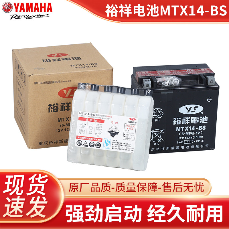 电瓶裕祥YTX14-BS大排量机车