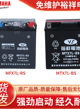 裕祥电瓶 MTX7L-BS12V 免维护通用新大州本田五羊雅马哈C8飞致250