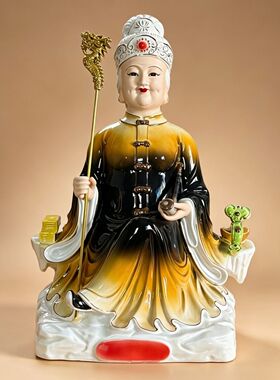 新款黑老太太黑妈妈奶奶像体真身家用供奉陶瓷神像摆件四大家族像
