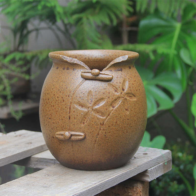 创意粗陶柴烧复古旗袍款