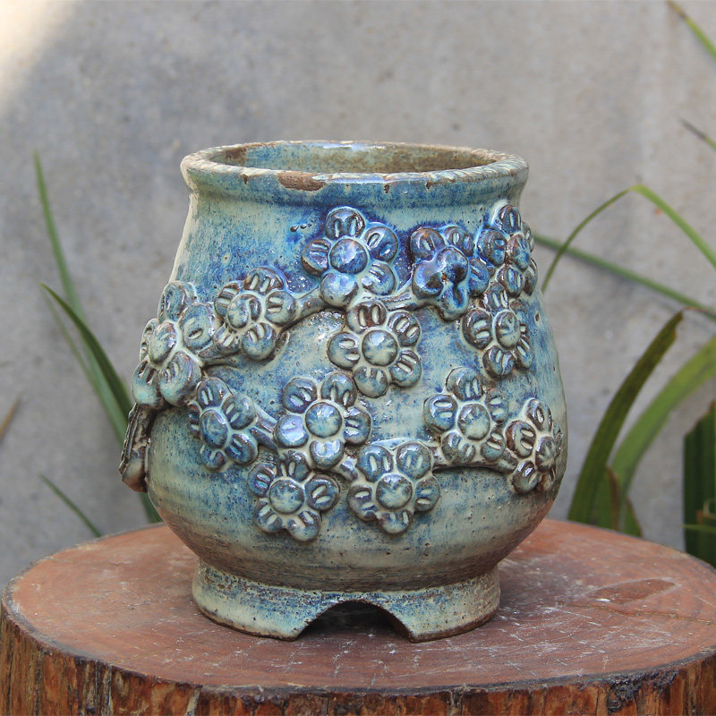 “印象派”精品高端花器古铜粗陶全手工浮雕小老桩创意高温窑变盆,鲜花速递/花卉仿真/绿植园艺,花盆,淘宝优惠券,粉丝福利购,淘宝优惠卷