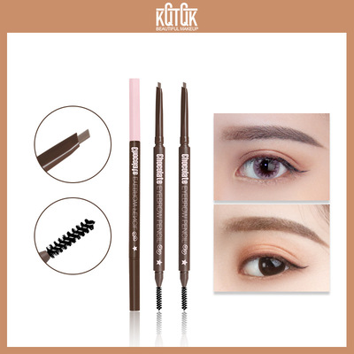 KQTQK 库库韩社三角眉笔可可之旅巧心眉笔细三角笔芯不易脱色
