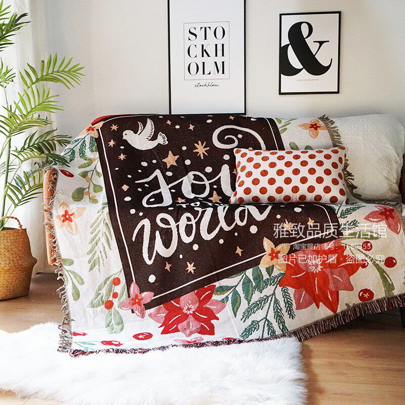 미국 국가 크리스마스 장식 스레드 담요 두꺼운 소파 커버 천 배경 천 태피스트리 침대 옆 술 담요