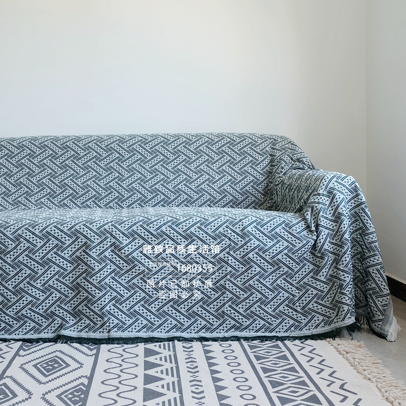 북유럽 인 일본식 일반 모조 면화와 린넨이 모두 포함 된 조합 소파 쿠션 커버 증가 먼지 커버 장식 침대 커버