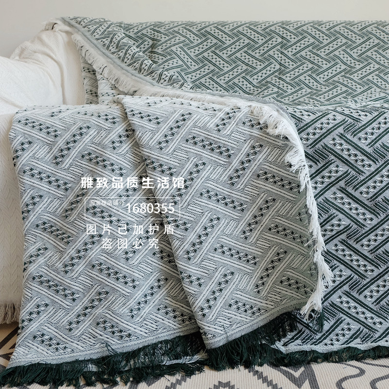 북유럽 인 일본식 일반 모조 면화와 린넨이 모두 포함 된 조합 소파 쿠션 커버 증가 먼지 커버 장식 침대 커버