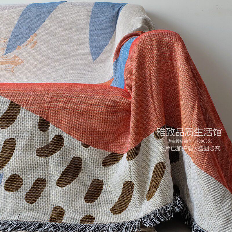 북유럽 인 간단한 봄 여름 통기성 소파 커버 다목적 모직 미끄럼 방지 커버 천으로 짠 술실 담요 식탁보