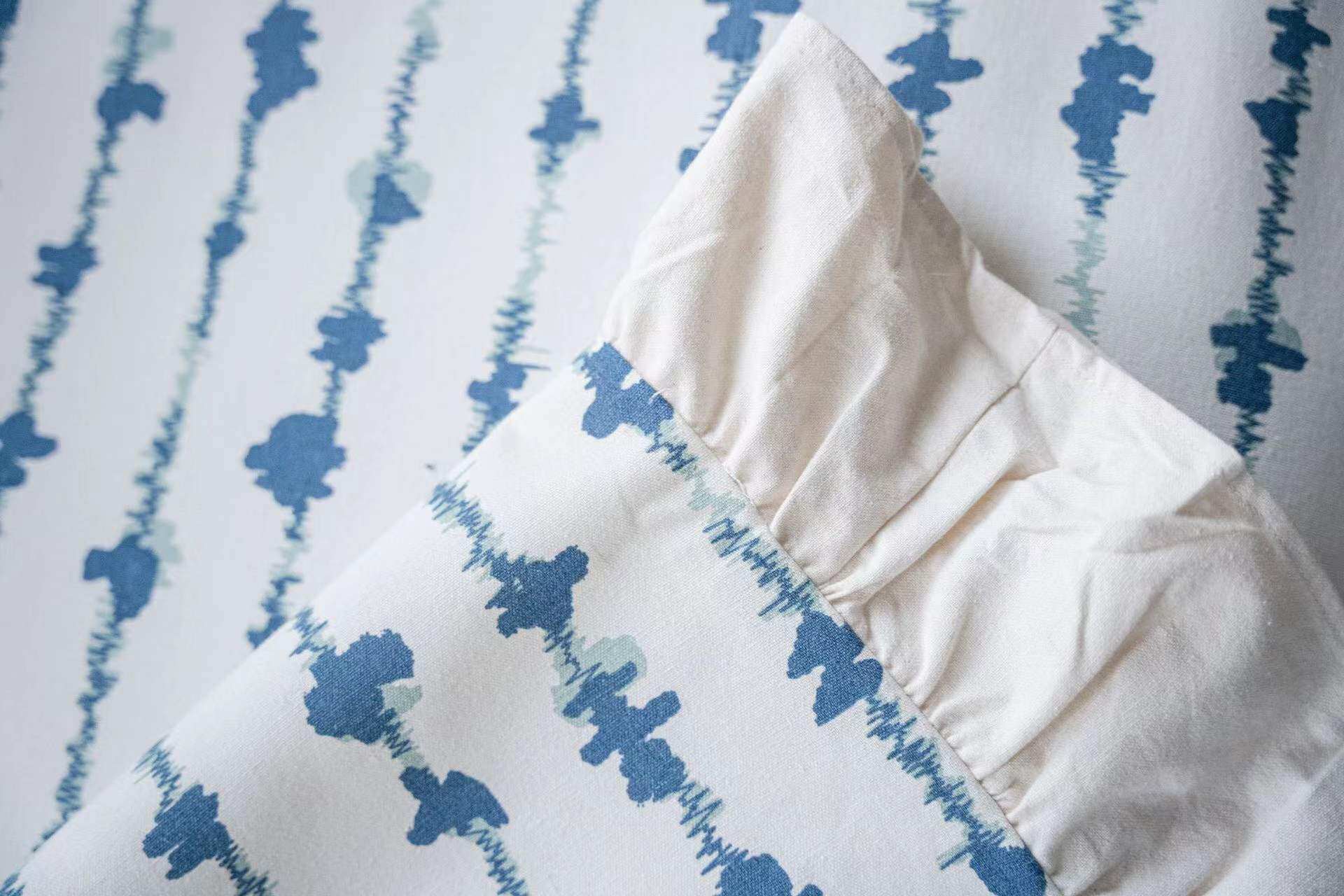 북유럽 인 일본식 파란색 작은 신선한 면화 나병 123 조합 소파 커버 방진 고양이 스크래치 프릴 커버