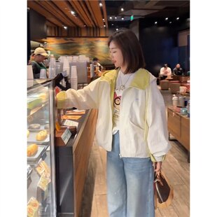 2026休闲漂亮显瘦减龄冲锋衣上衣 新款 韩系时尚 撞色连帽外套女春季