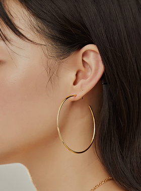 Wearring| 欧美大圈圈耳环女极简饰品各明星同款闭眼入hoop