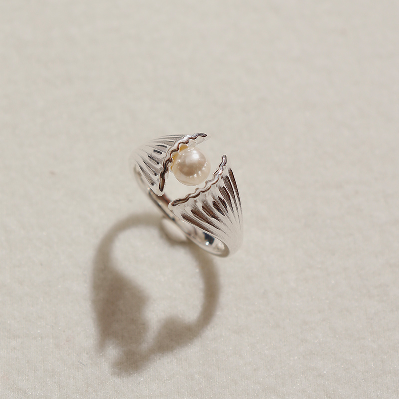 s925纯银贝壳造型戒指WEARRING