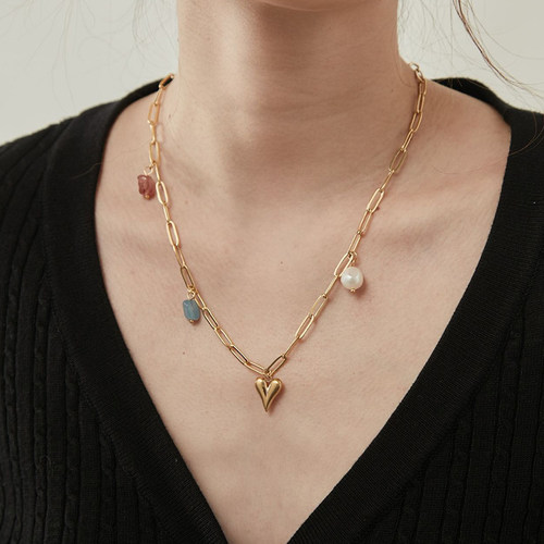 WEARRING珍珠链条锁骨链