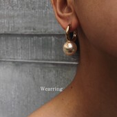 欧美法式 高级感设计夸张气质简约大珍珠圆环耳钉耳环小众冷淡风女
