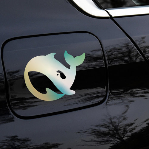 deepseek头像鲸鱼logo个性创意汽车贴纸油箱盖车窗可爱反光装饰贴