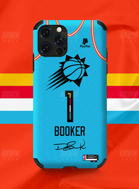 菲尼克斯太阳经典城市版1号BOOKER德文布克手机壳适用iPhone16Promax 苹果15全包软壳14/13p/12/11安卓多机型