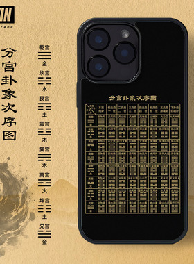 易经六十四卦分宫卦象次序图手机壳适用iPhone17Promax八宫卦苹果16/15/14高级感磨砂六十四卦速见表13Pro/12