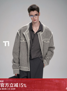 启世录TIWILLTANG“昼梦描边”马克笔趣作画臻奢香颂绒雾撞色夹克