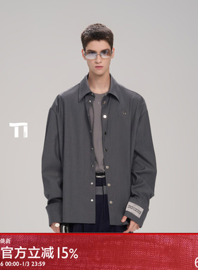 启世录TIWILLTANG“雾铂弥光”都市隐士静奢密钥翻折袖简约衬衫