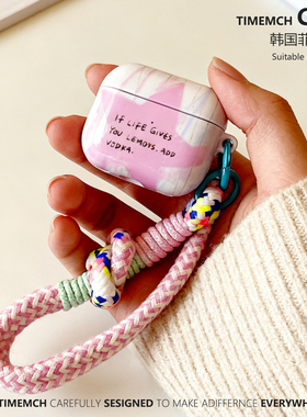 TimeMch粉色英文星星 适用于airpods4保护壳苹果蓝牙23代耳机airpodspro3保护套airpods3粉色系简约ins风少女