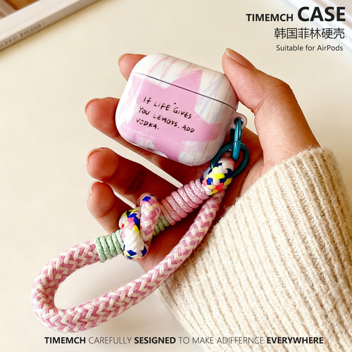 TimeMch粉色英文星星 适用于airpods4保护壳苹果蓝牙23代耳机airpodspro3保护套airpods3粉色系简约ins风少女