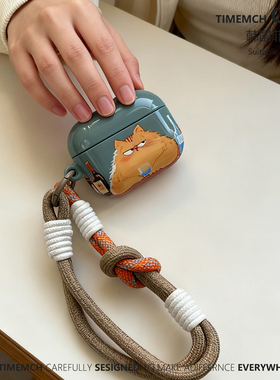 TimeMch 原创酒吧的猫 适用airpodspro3保护套苹果耳机保护套airpods4保护壳可爱卡通airpods3二三四代有趣