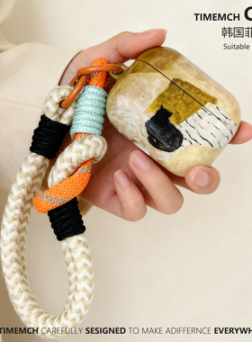 原创沙发上的猫适用airpodspro3保护套airpods4油画艺术生airpods3苹果耳机保护套二三代ins风文艺