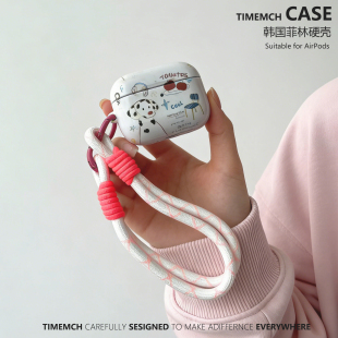 原创美式 番茄斑点狗适用airpodspro2保护套airpods4保护壳卡通airpods3苹果耳机保护套二三代ins风