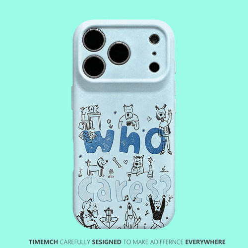 who cares？ 适用于苹果iPhone17 16 15 14 13 12 18 Pro Max手机壳美式个性文字简约不撞壳新款搞怪有趣可爱