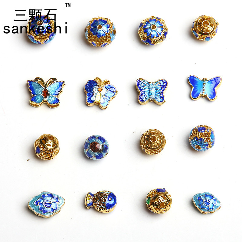 DIY景泰蓝配饰 烤蓝隔珠滴油配件 掐丝银配珠手链项链金色镂空球,饰品/流行首饰/时尚饰品新,其他DIY饰品配件,淘宝优惠券,粉丝福利购,淘宝优惠卷