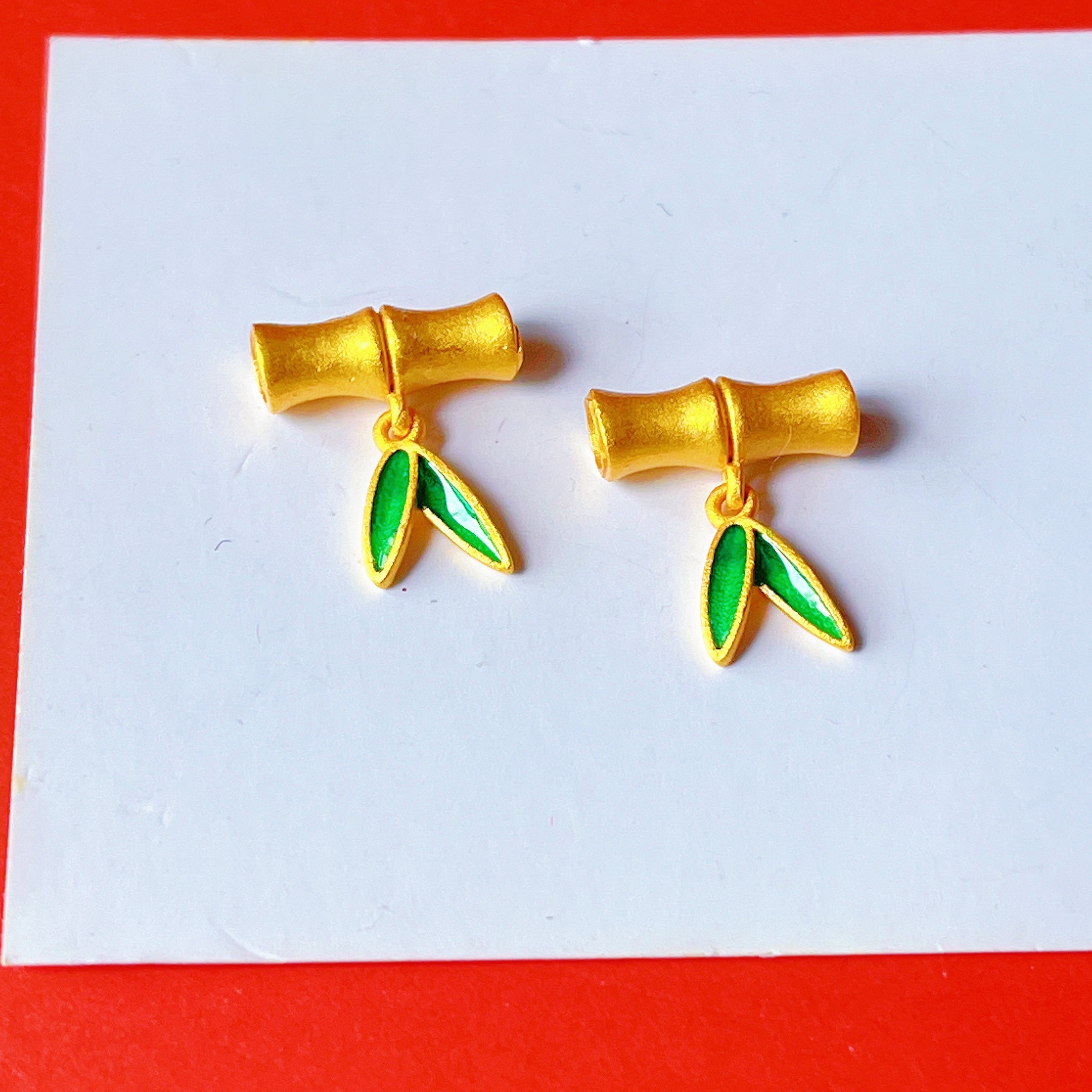 全新S925银镀金半镯竹子配件diy手链项链吊坠手工原创弯管竹节