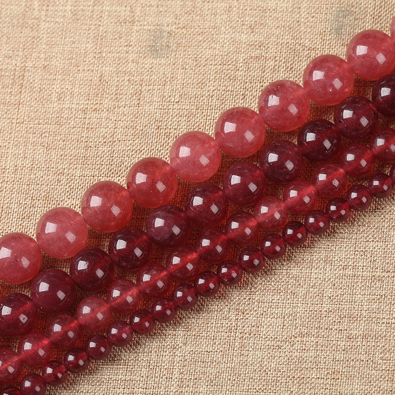 三颗石人气草莓晶玉髓散珠diy水晶半成品女手链项链配珠原创圆珠,饰品/流行首饰/时尚饰品新,其他DIY饰品配件,淘宝优惠券,粉丝福利购,淘宝优惠卷