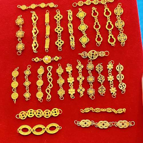 全新s925银镀金链条diy