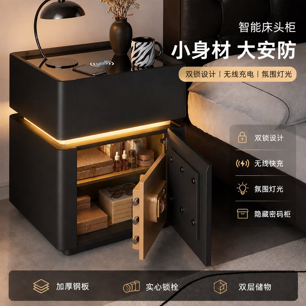 【质保无忧】床头柜保险柜收纳柜图片