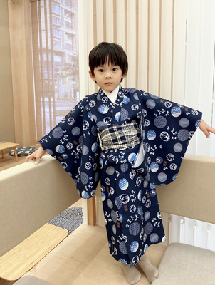 男童振袖正装日系和服配腰带蜻蜓