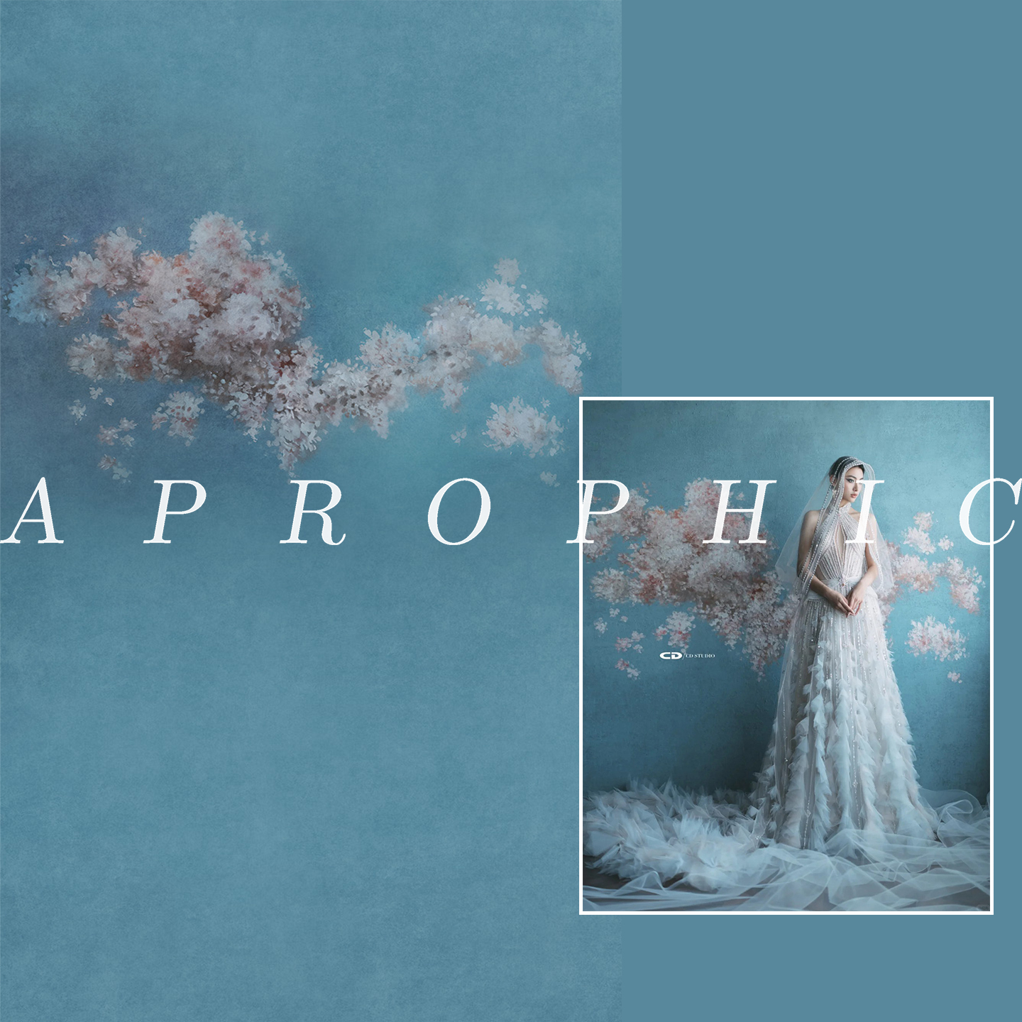 新款复古油画背景婚纱蓝色油画拍照背景布马年油画拍照背景纸