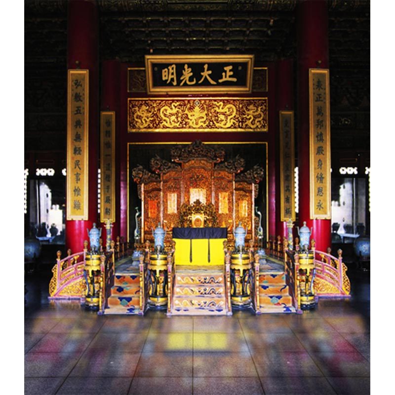 皇宫龙椅影楼拍照古装主题背景古风喷绘背景古装写真背景布cm6827