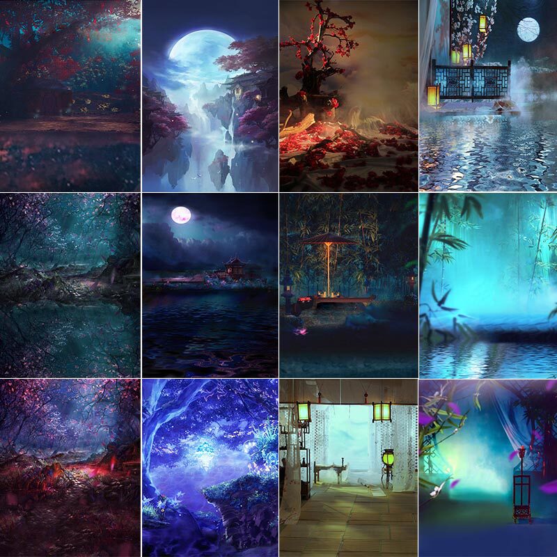 抖音直播古装主题背景仙界古风喷绘背景古装写真背景直播背景布